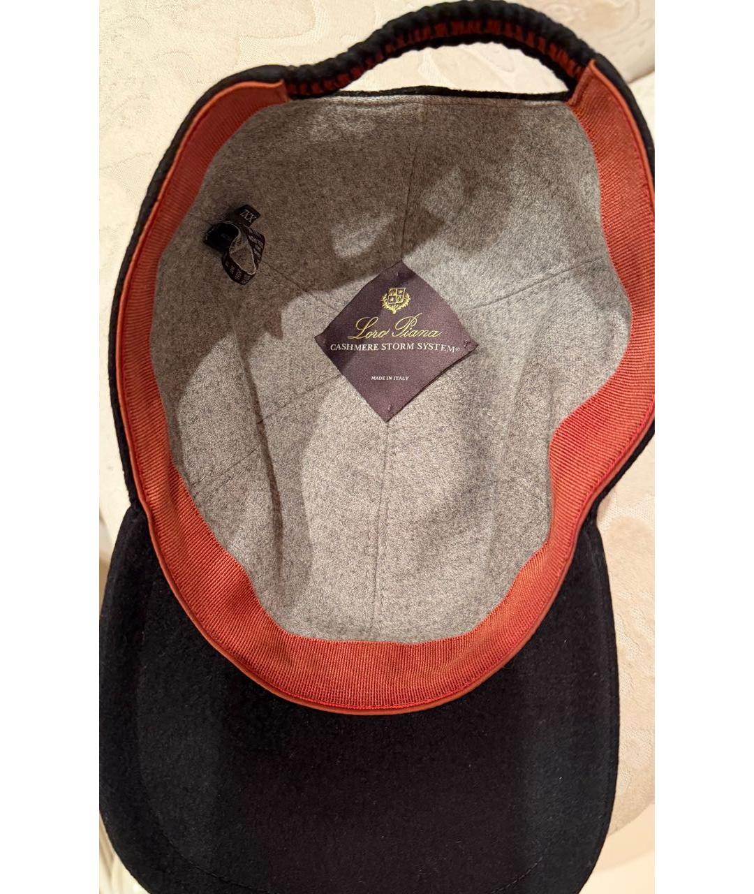 LORO PIANA Черная кашемировая кепка/бейсболка, фото 3