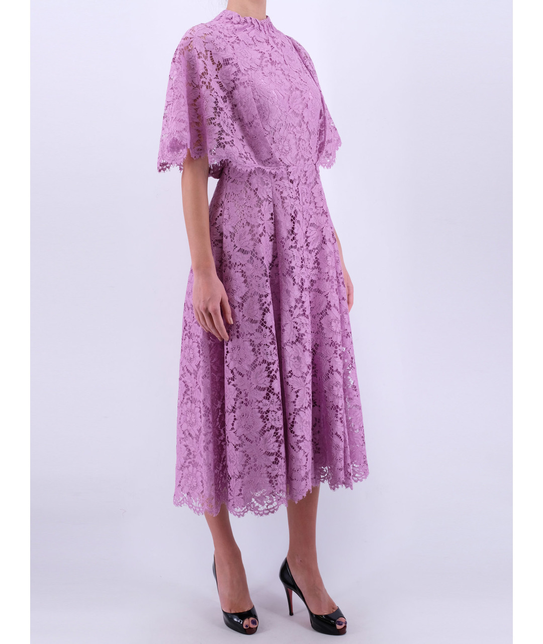 VALENTINO Фиолетовое хлопковое коктейльное платье, фото 2