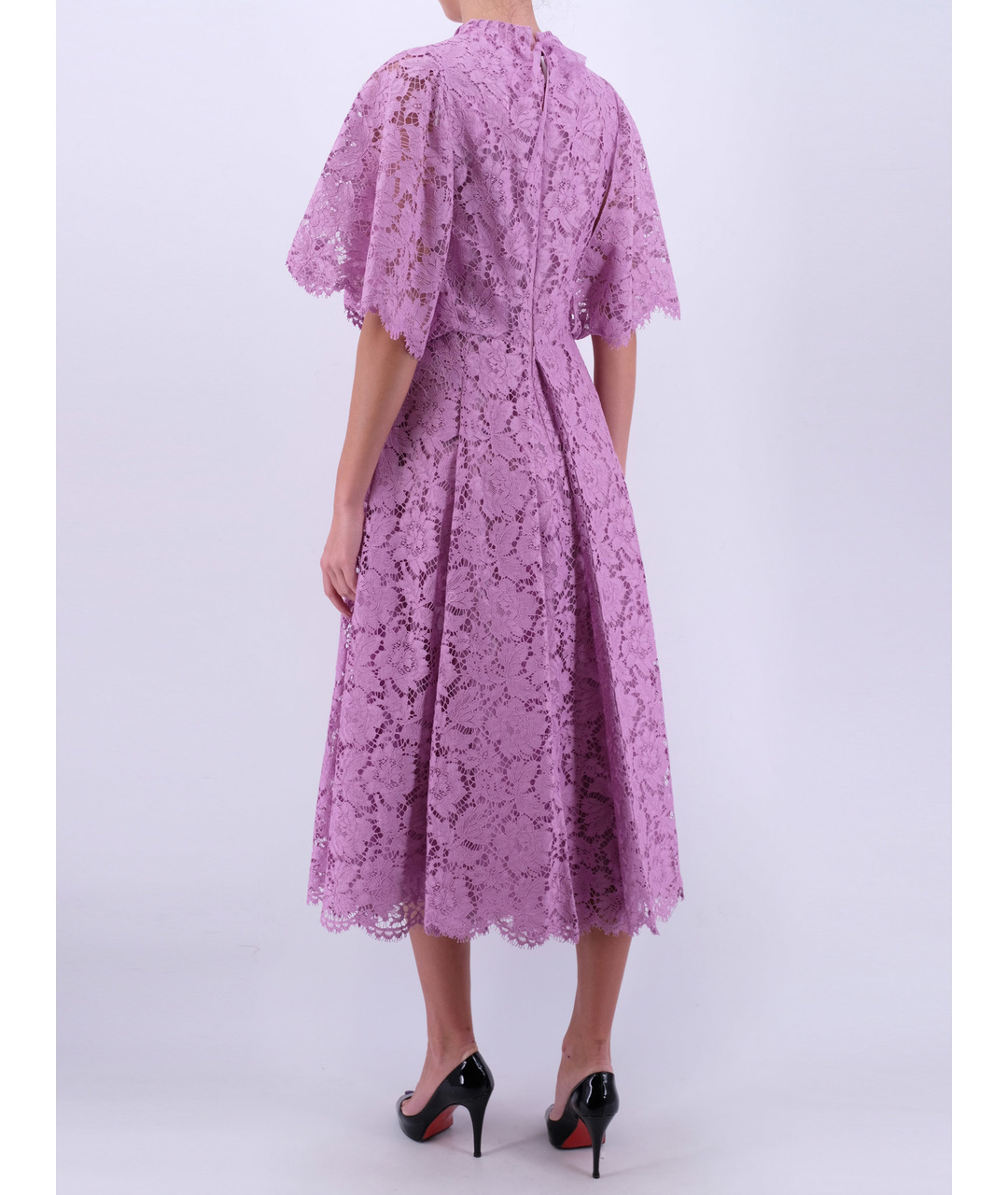 VALENTINO Фиолетовое хлопковое коктейльное платье, фото 3