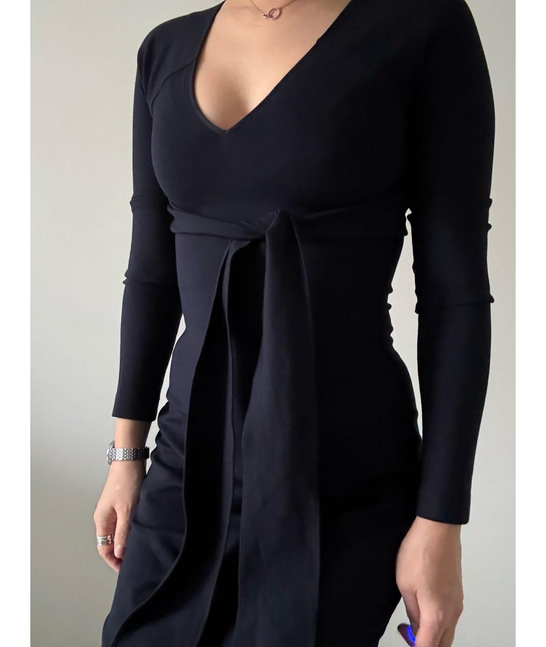 JIL SANDER Темно-синее вискозное вечернее платье, фото 8