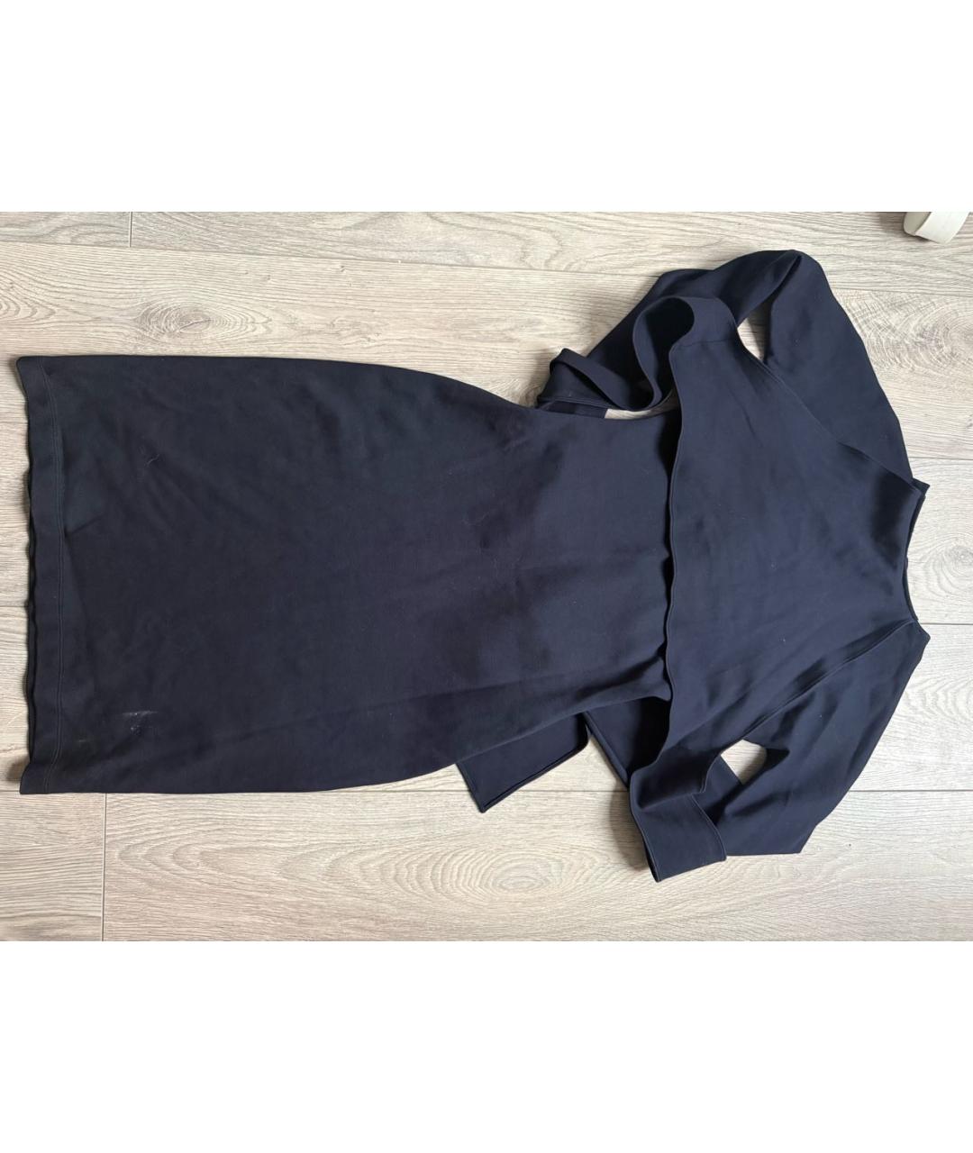 JIL SANDER Темно-синее вискозное вечернее платье, фото 2