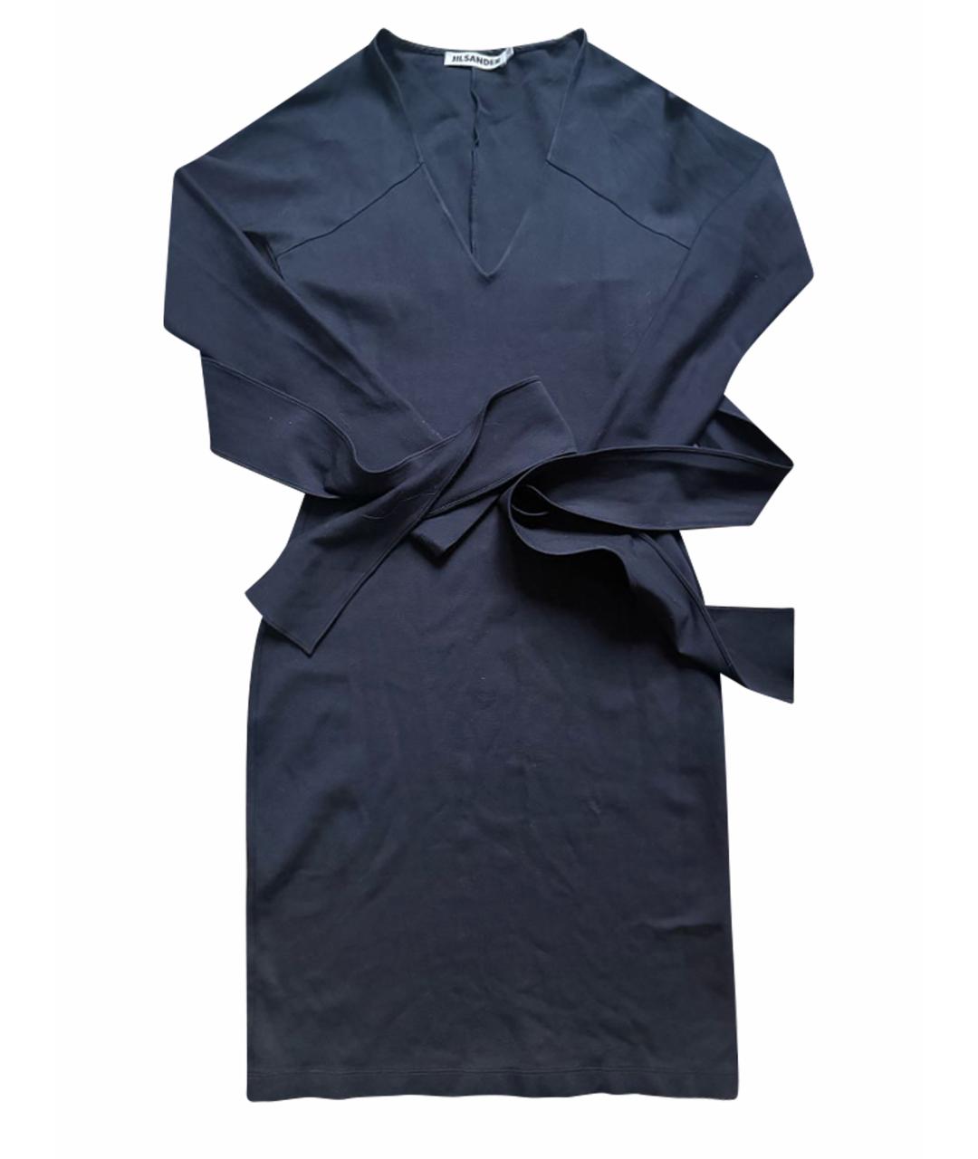 JIL SANDER Темно-синее вискозное вечернее платье, фото 1