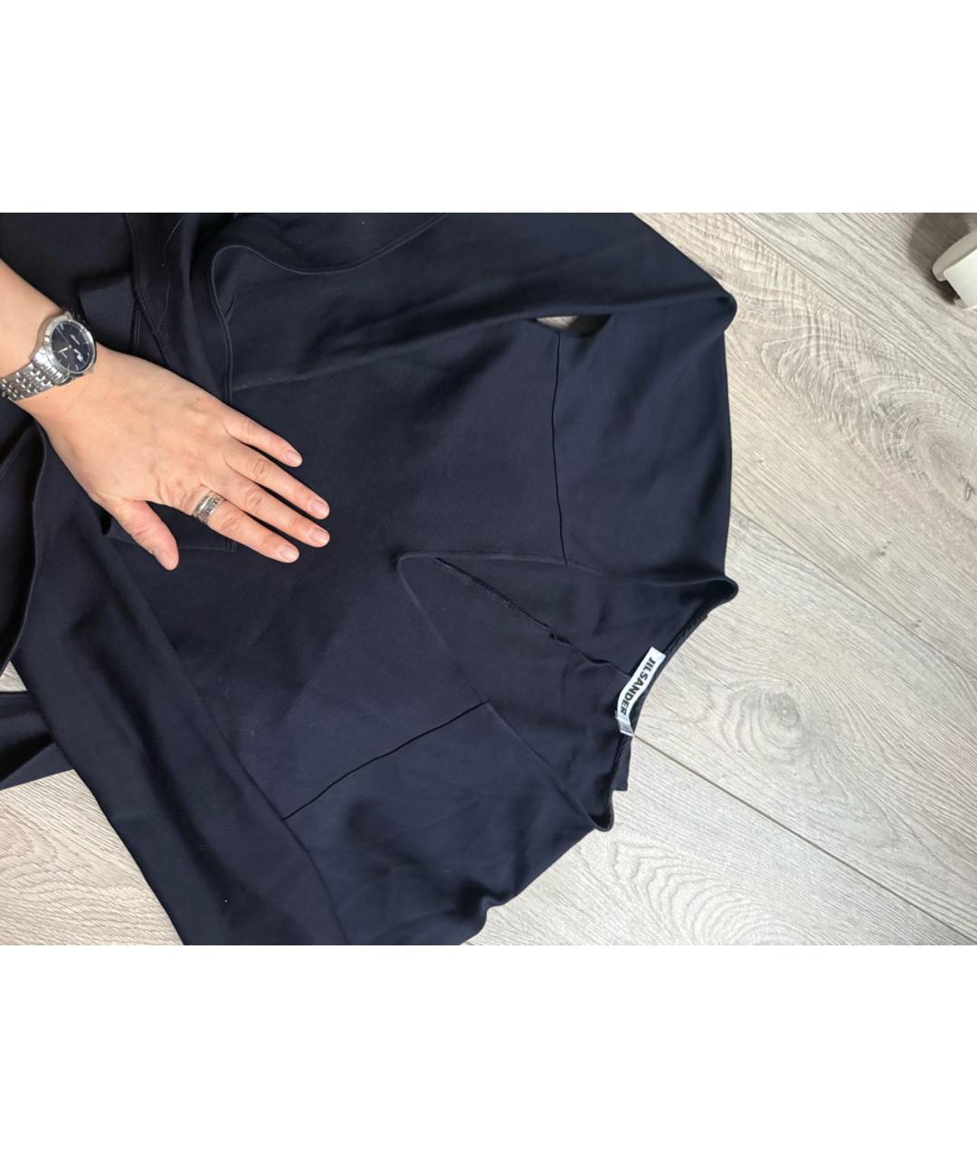 JIL SANDER Темно-синее вискозное вечернее платье, фото 4