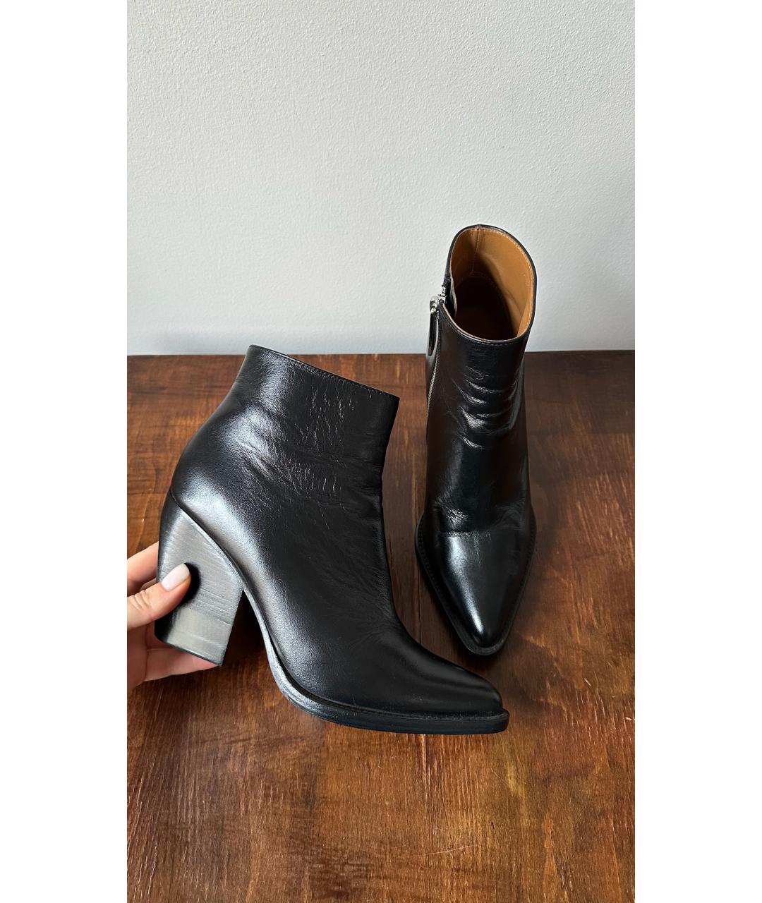 CHLOE Черные кожаные ботильоны, фото 5