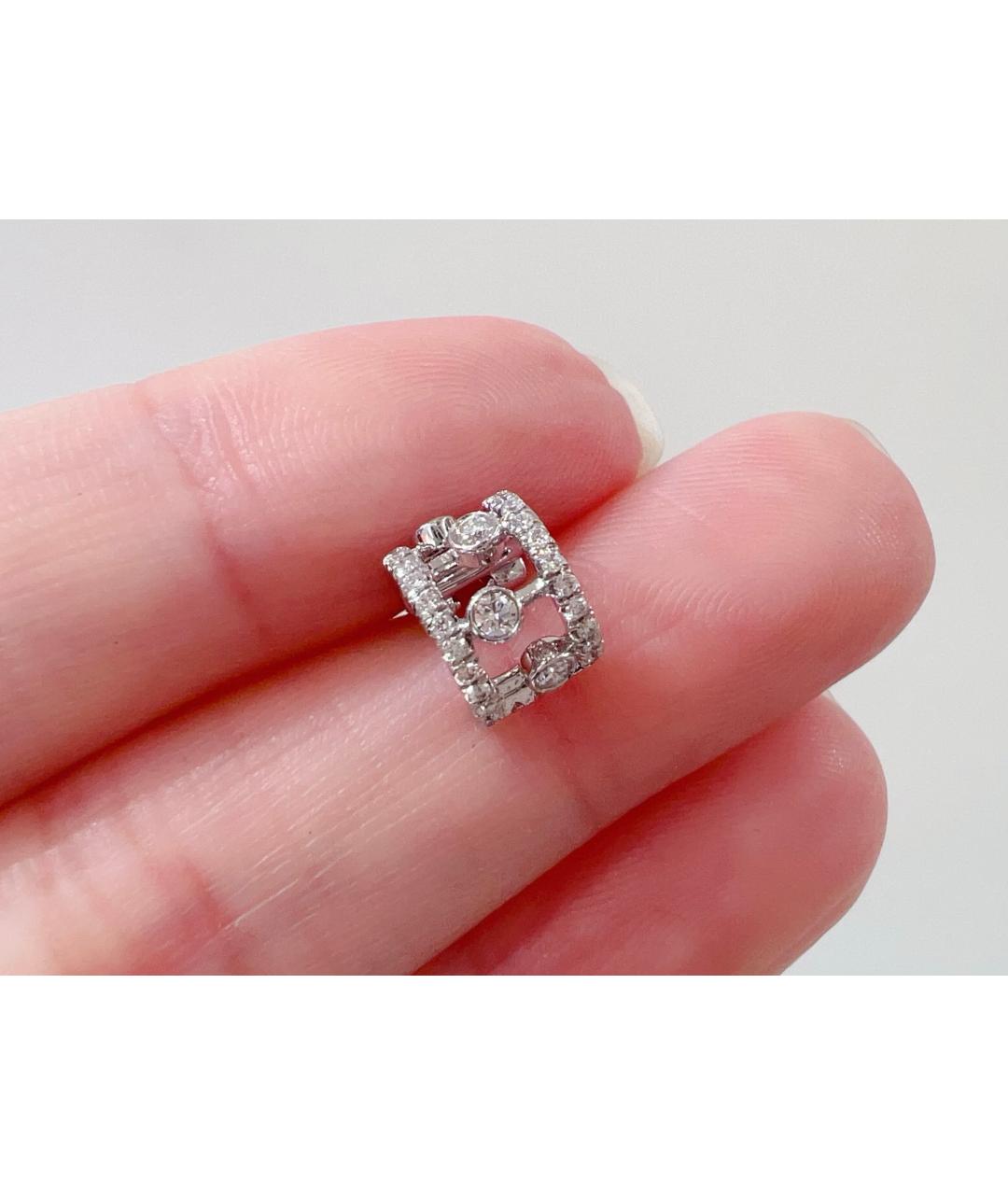 DE BEERS Серебряные серьги из белого золота, фото 2