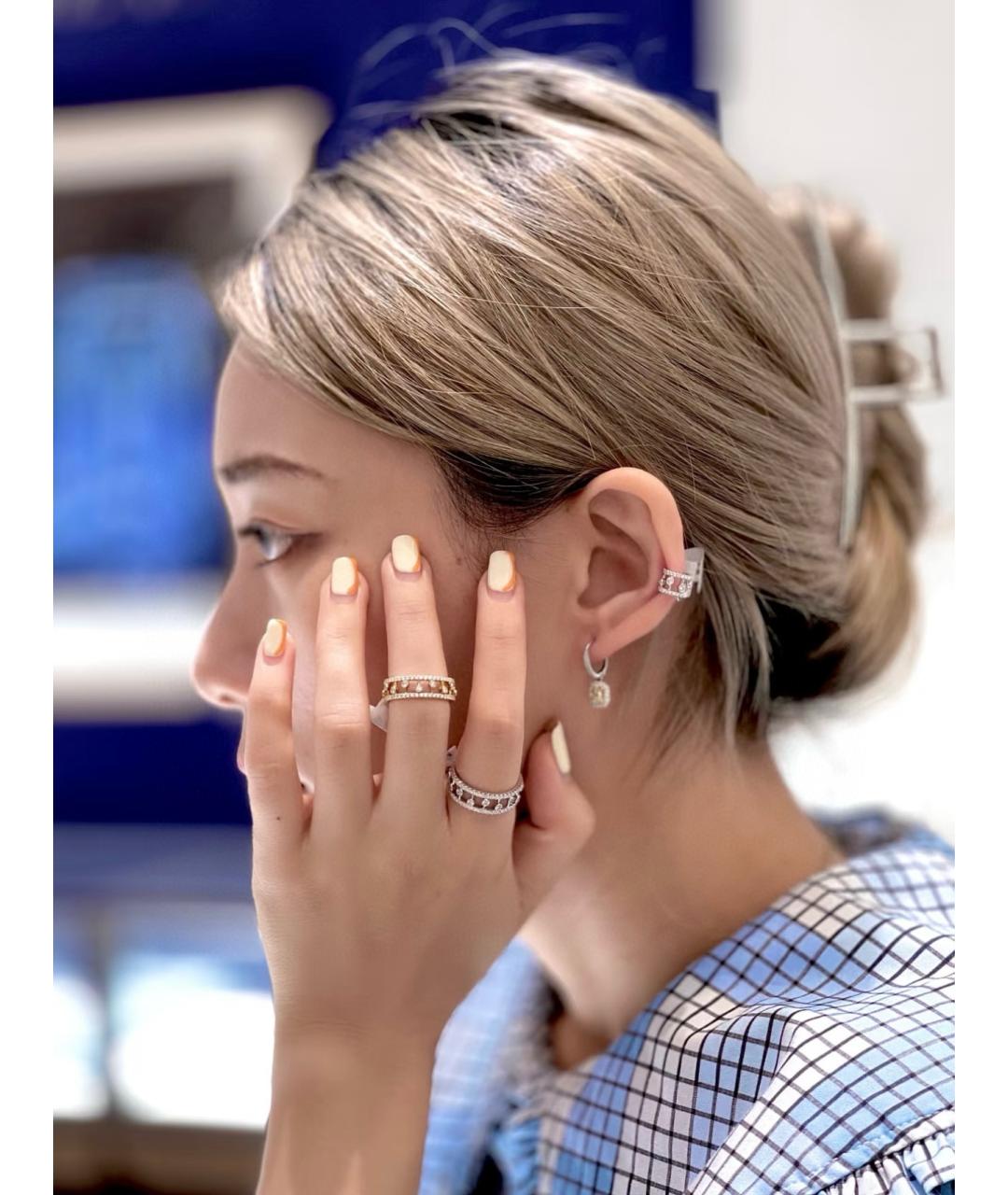 DE BEERS Серебряные серьги из белого золота, фото 5