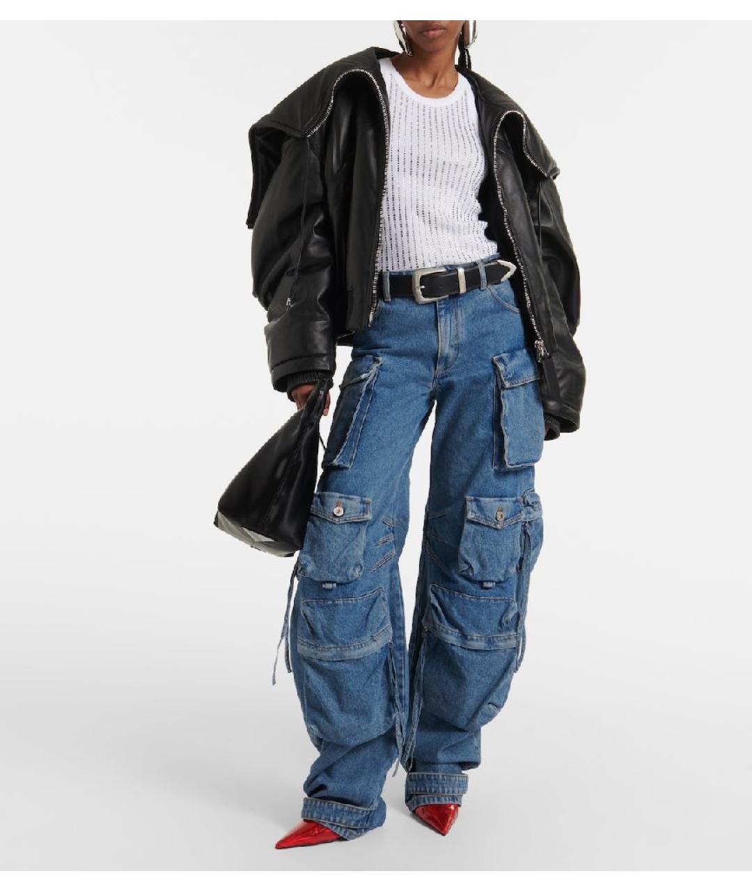 THE ATTICO Черная кожаная куртка, фото 7