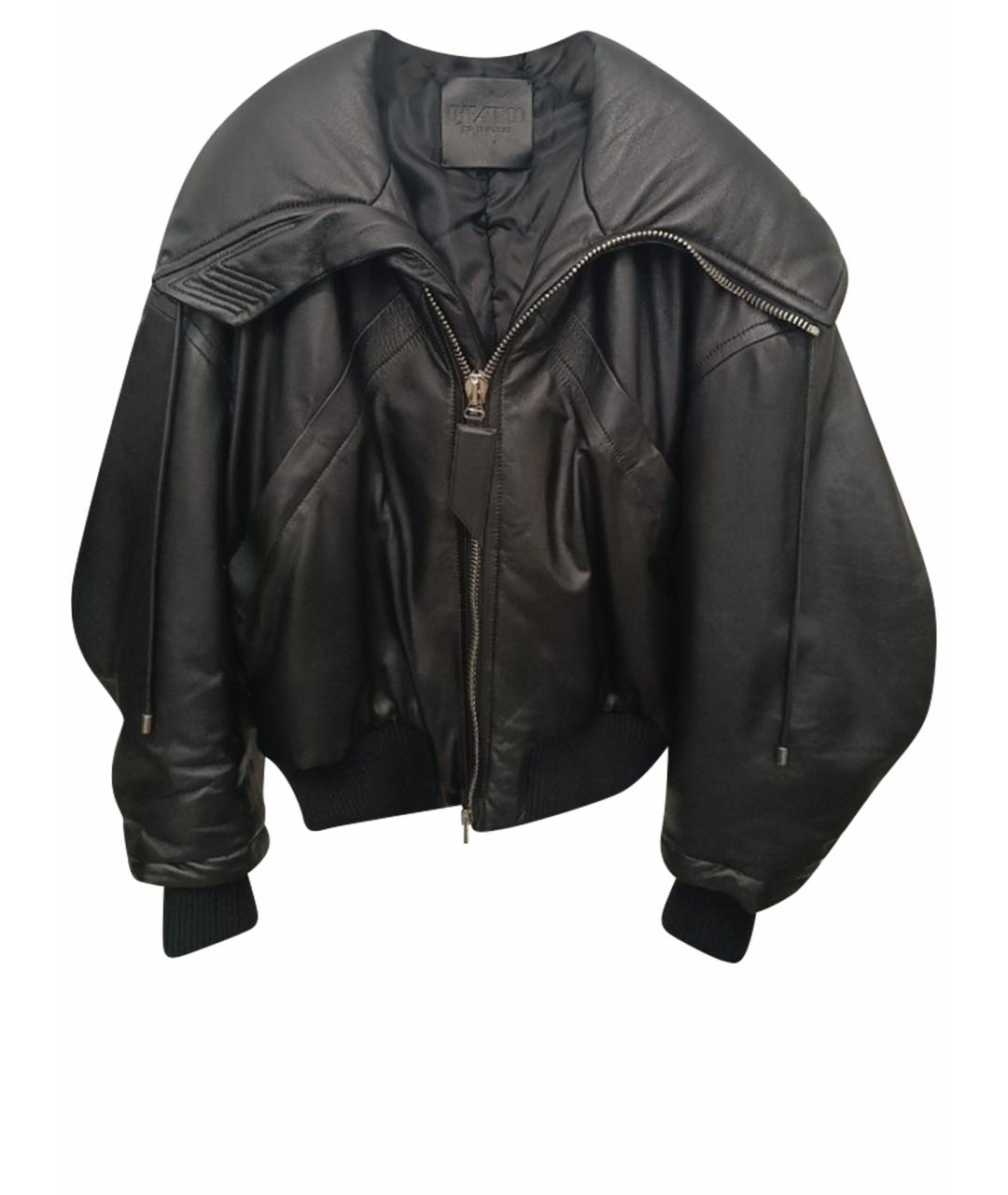 THE ATTICO Черная кожаная куртка, фото 1