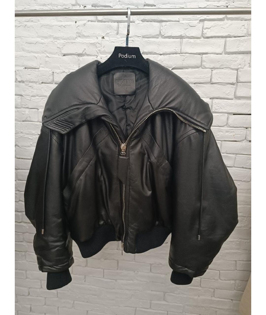 THE ATTICO Черная кожаная куртка, фото 10