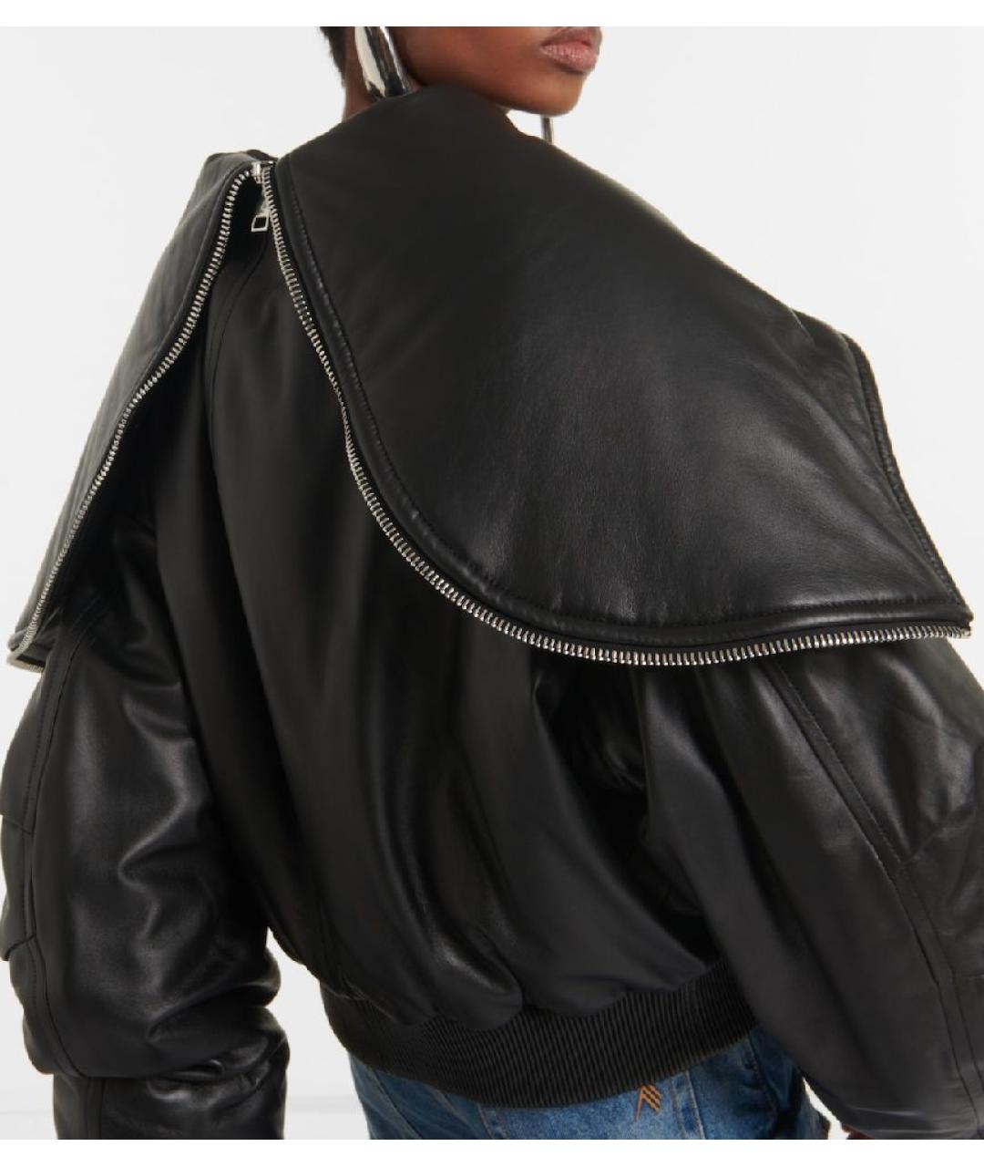 THE ATTICO Черная кожаная куртка, фото 9