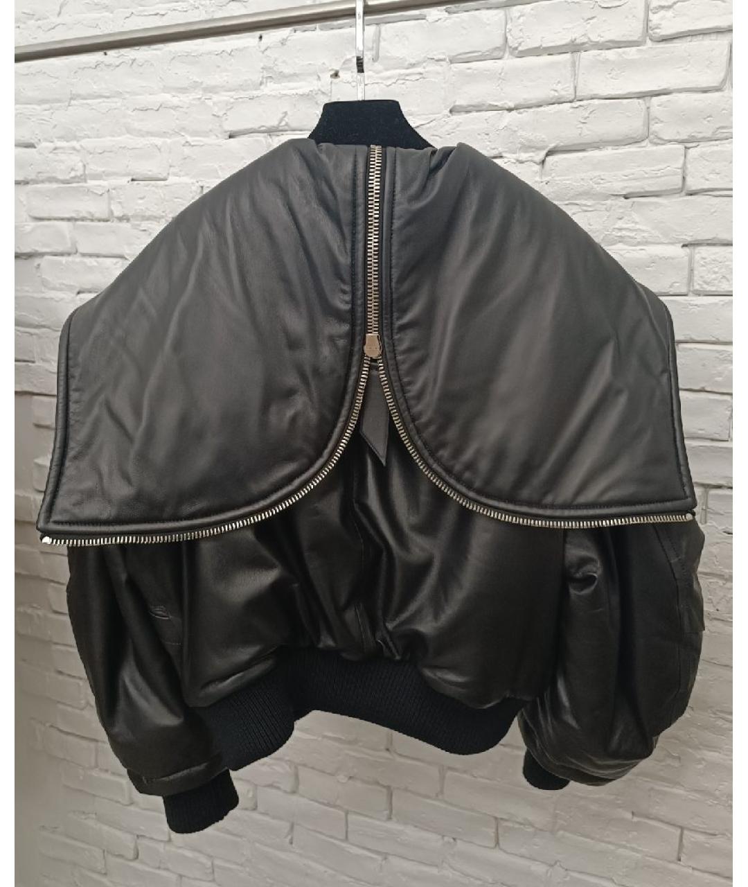 THE ATTICO Черная кожаная куртка, фото 3