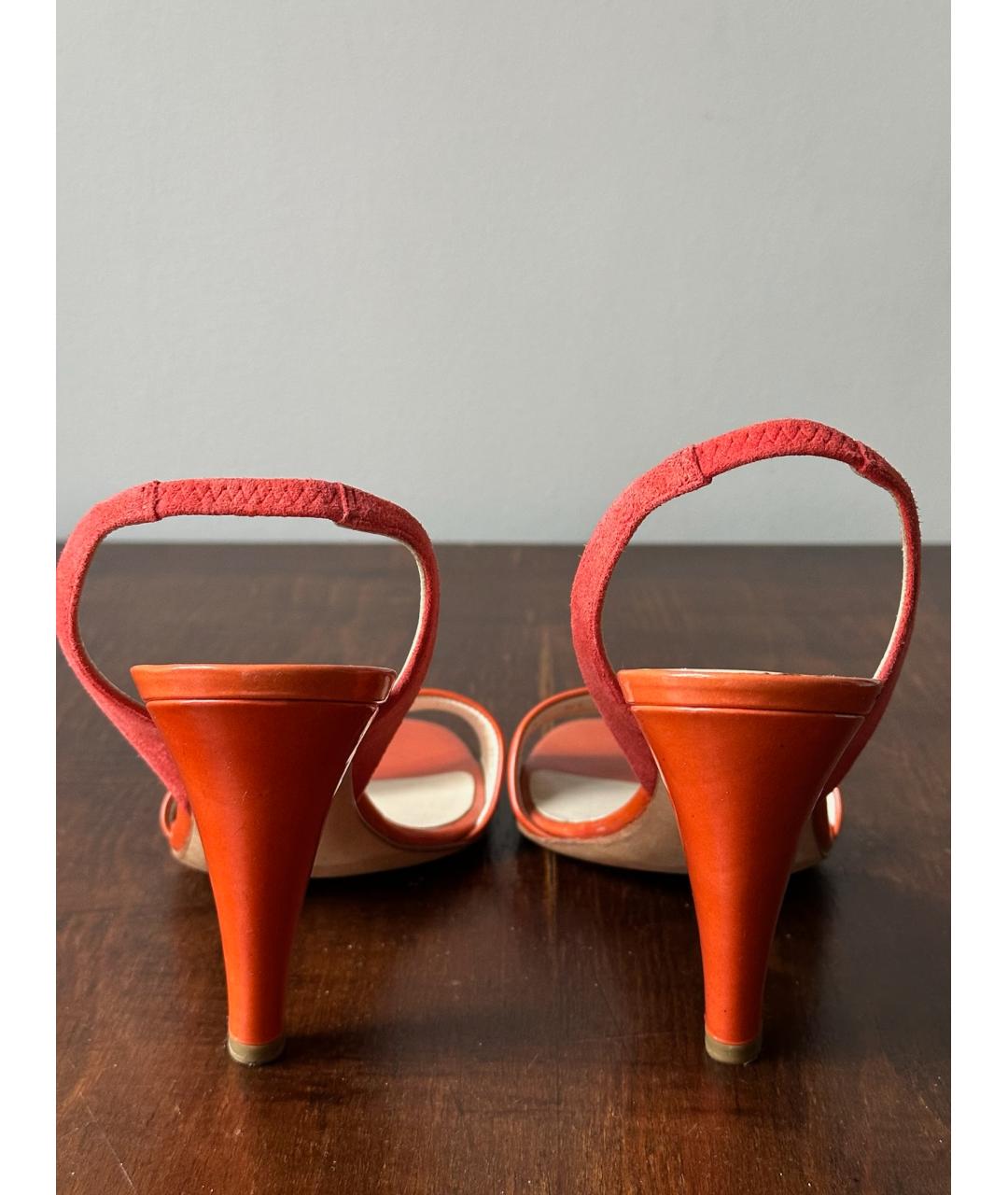 CHRISTIAN DIOR Оранжевое кожаные туфли, фото 4