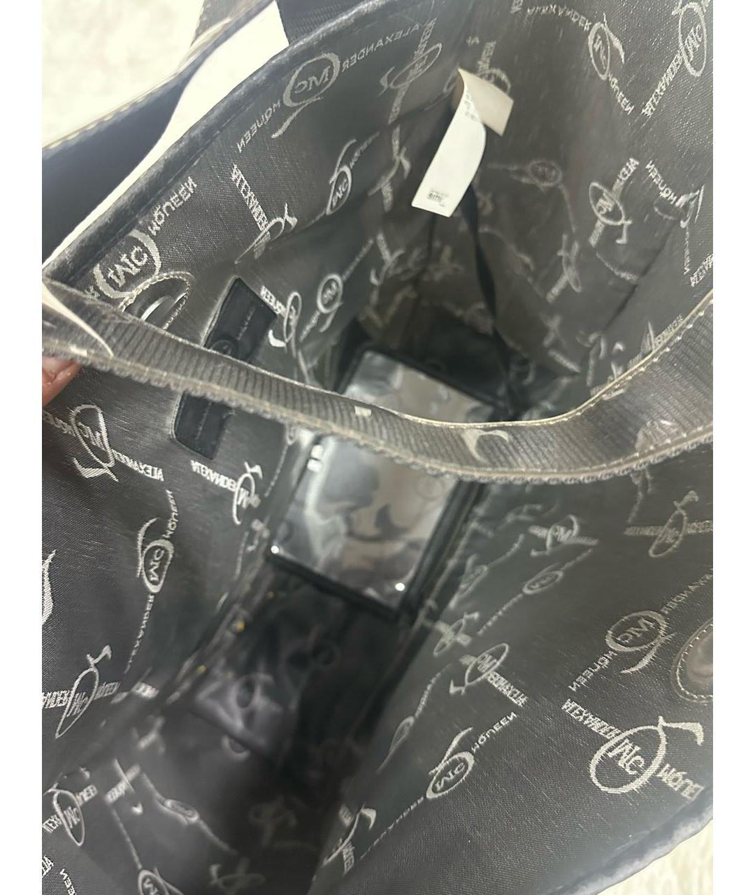 ALEXANDER MCQUEEN Антрацитовая пляжная сумка, фото 3