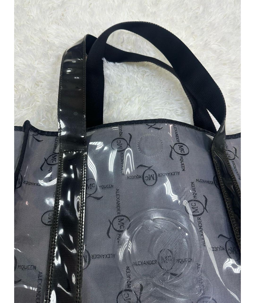 ALEXANDER MCQUEEN Антрацитовая пляжная сумка, фото 4