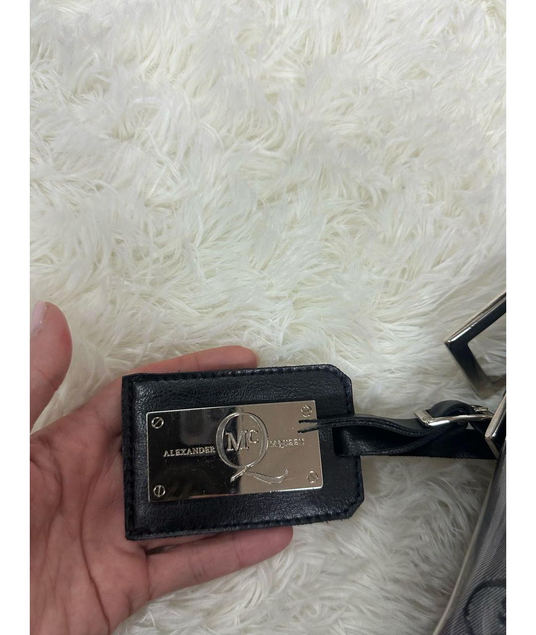 ALEXANDER MCQUEEN Антрацитовая пляжная сумка, фото 5