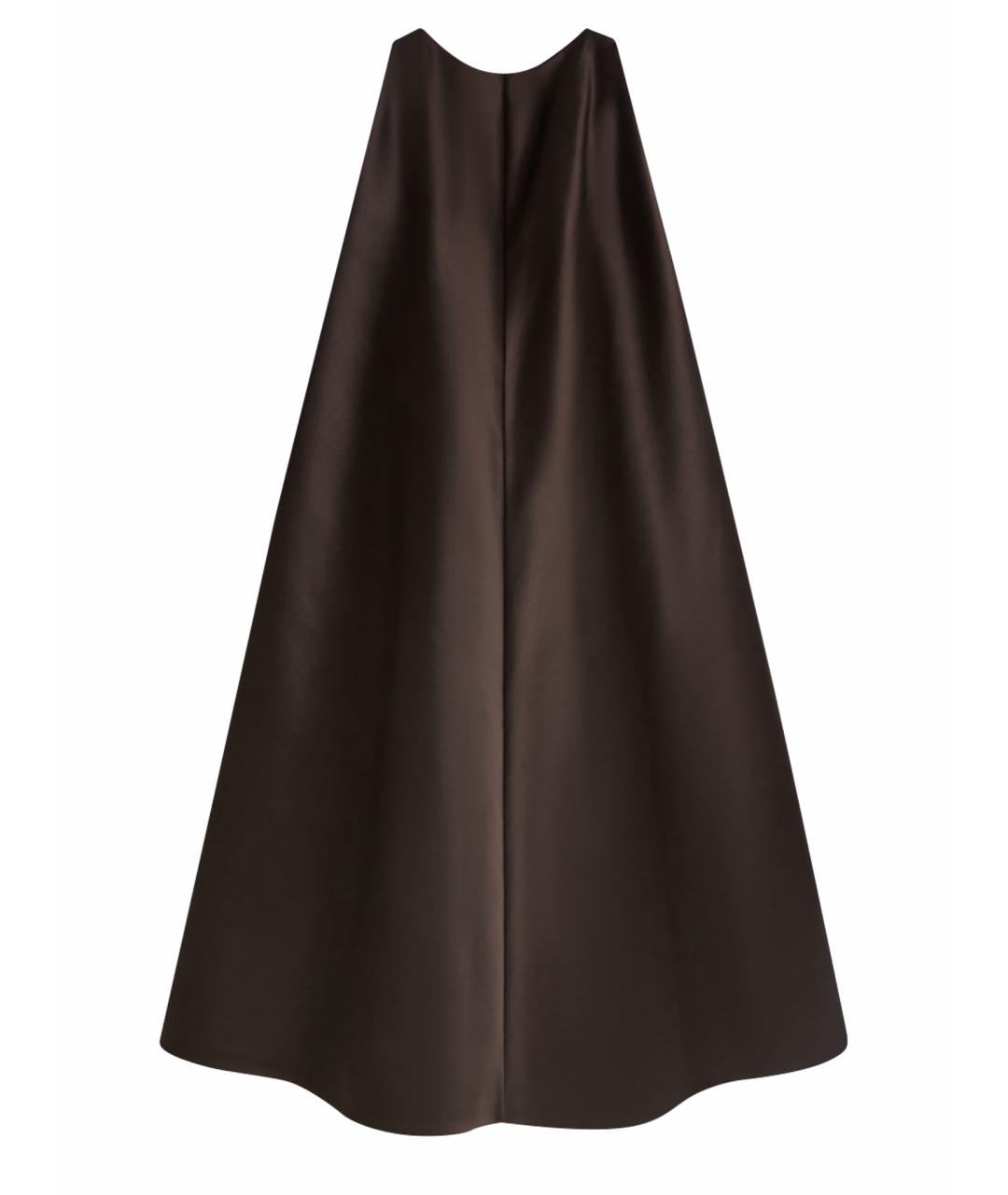 SCHIAPARELLI Коричневое шелковое вечернее платье, фото 1