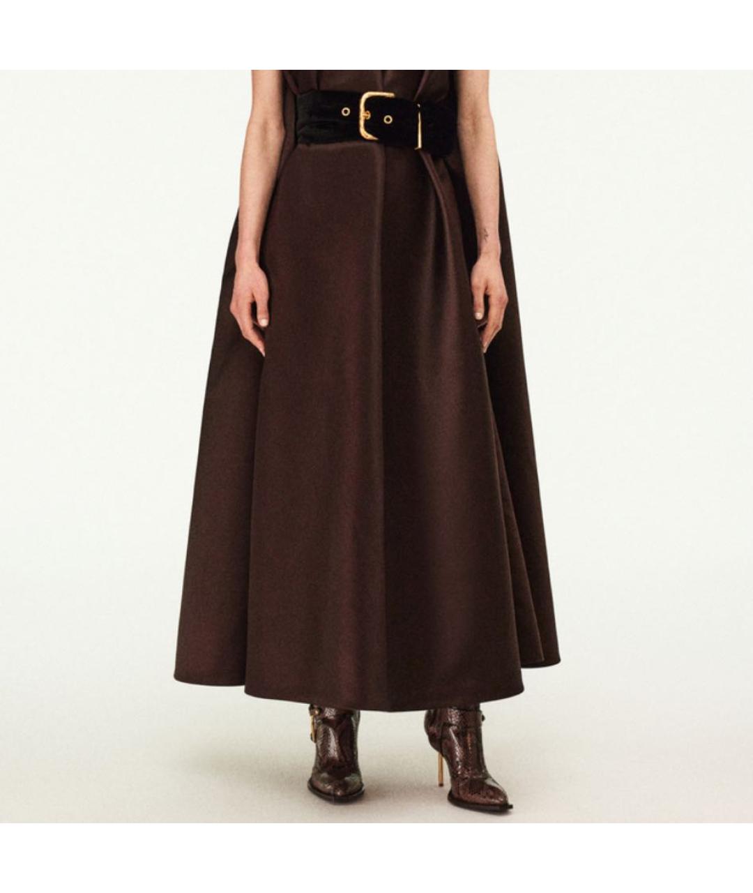 SCHIAPARELLI Коричневое шелковое вечернее платье, фото 3