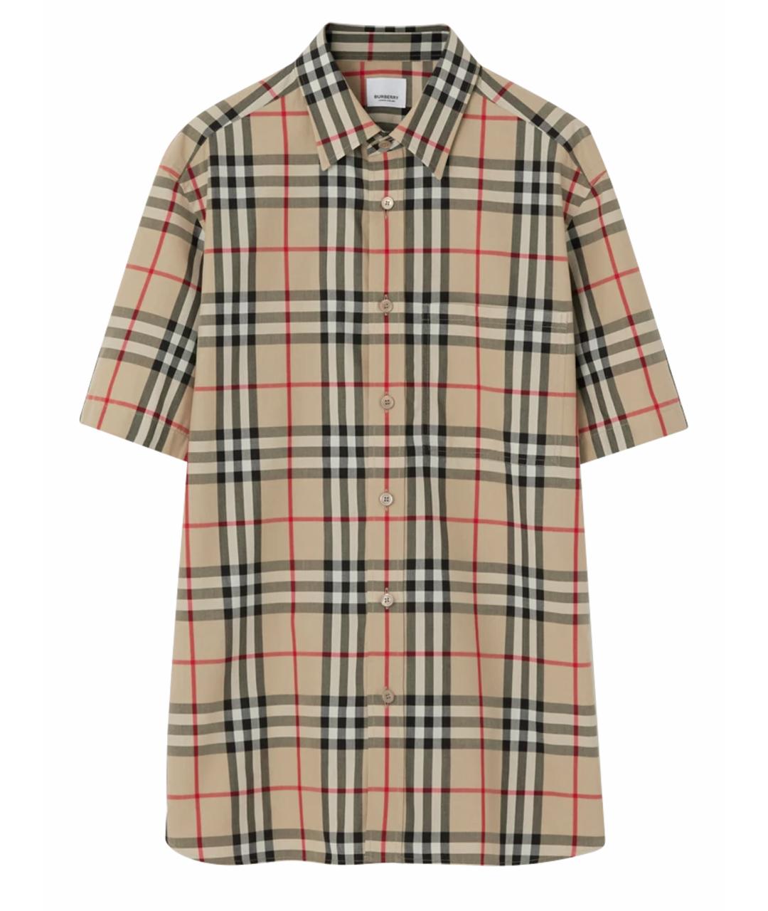 BURBERRY Бежевая хлопковая рубашка, фото 1