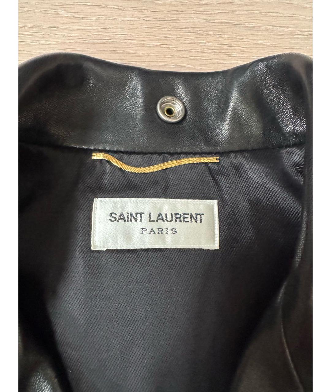 SAINT LAURENT Черная кожаная куртка, фото 5