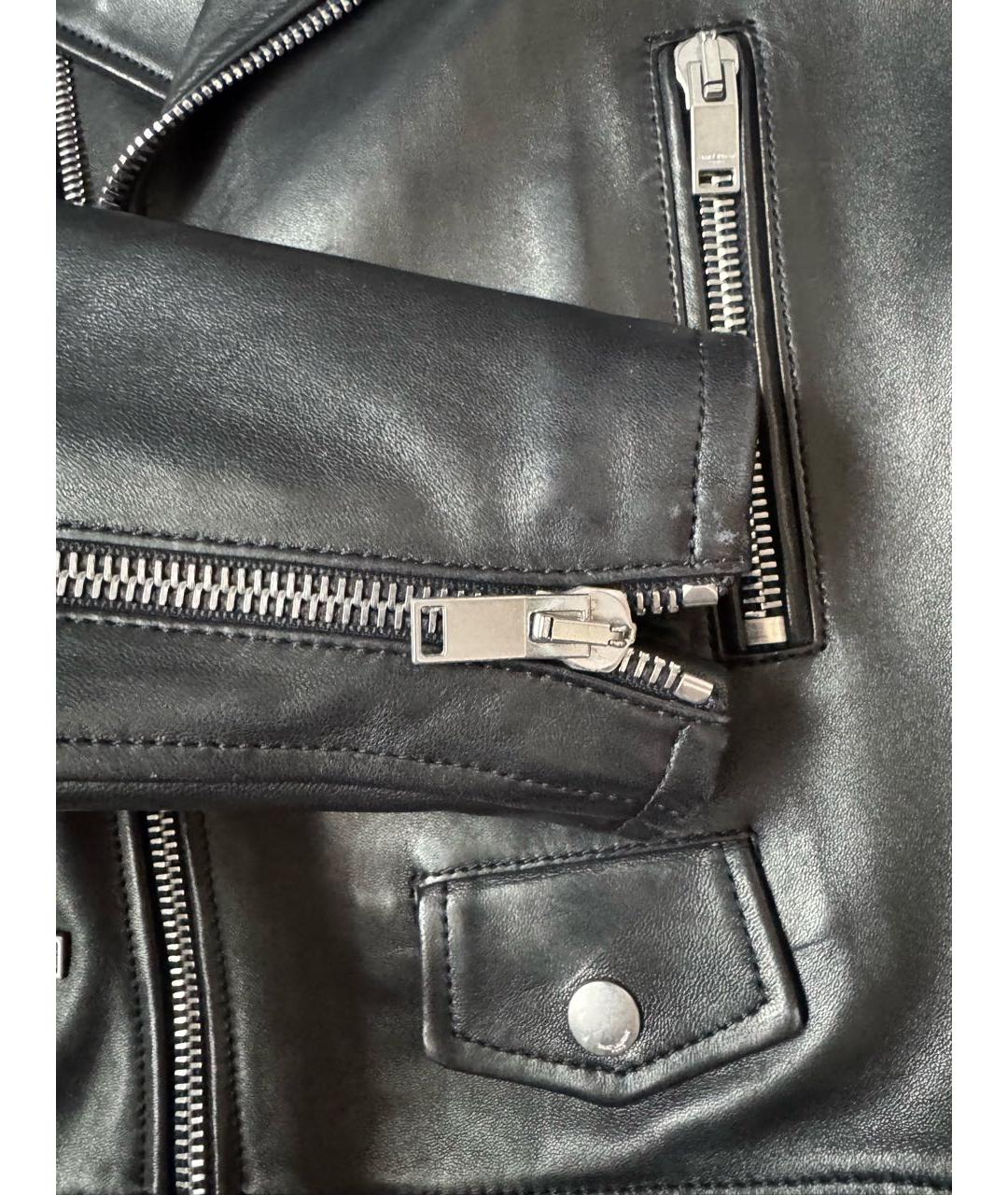 SAINT LAURENT Черная кожаная куртка, фото 6