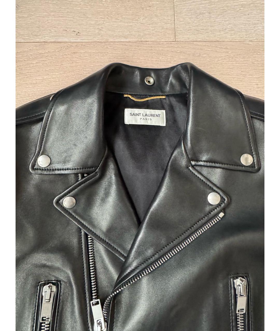 SAINT LAURENT Черная кожаная куртка, фото 3