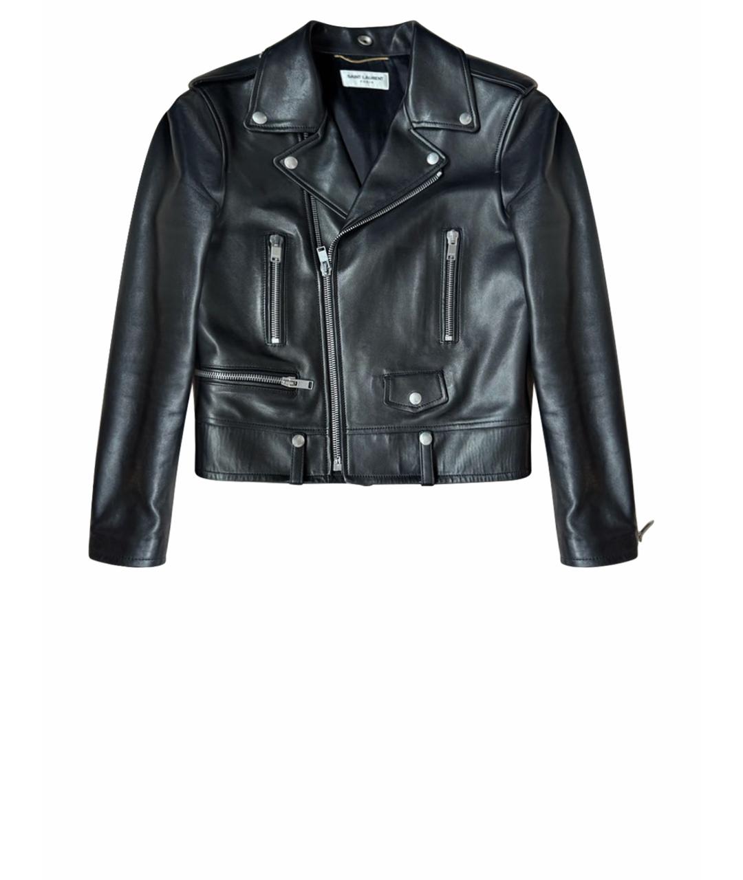 SAINT LAURENT Черная кожаная куртка, фото 1