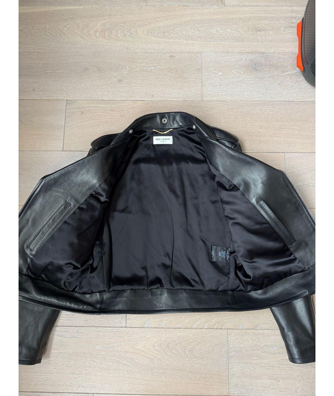 SAINT LAURENT Черная кожаная куртка, фото 4