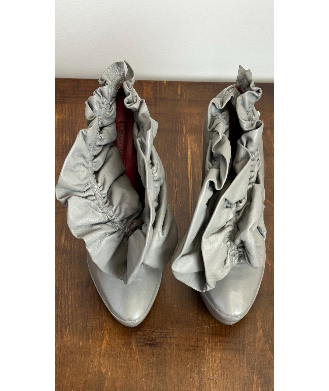 CESARE PACIOTTI Серые кожаные ботильоны, фото 2