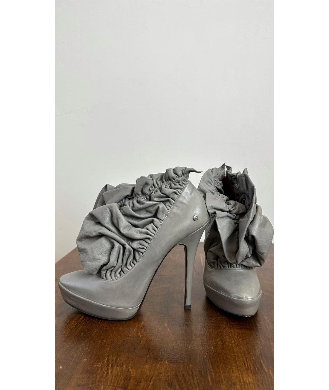 CESARE PACIOTTI Серые кожаные ботильоны, фото 3