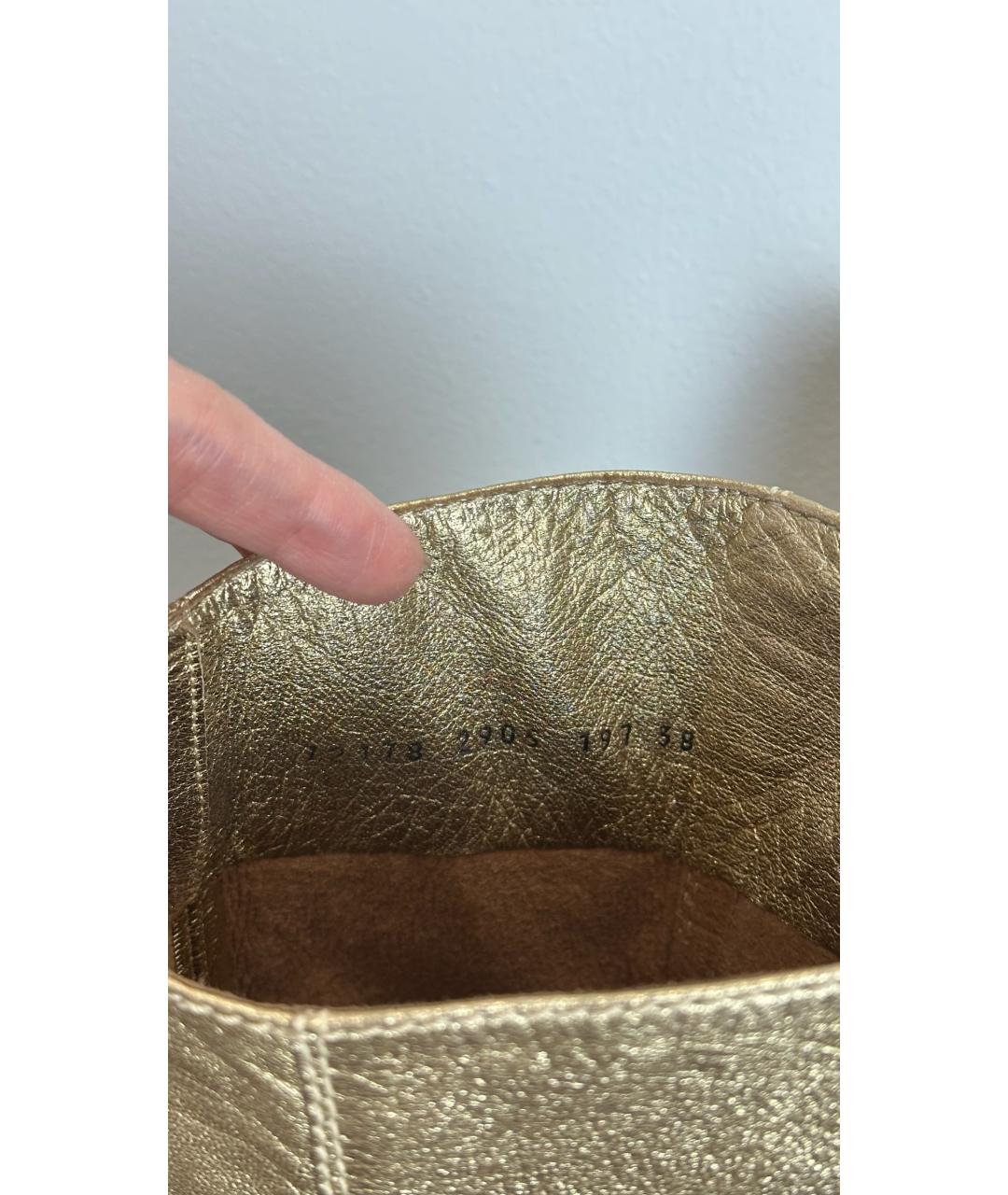 CASADEI Золотые кожаные сапоги, фото 4