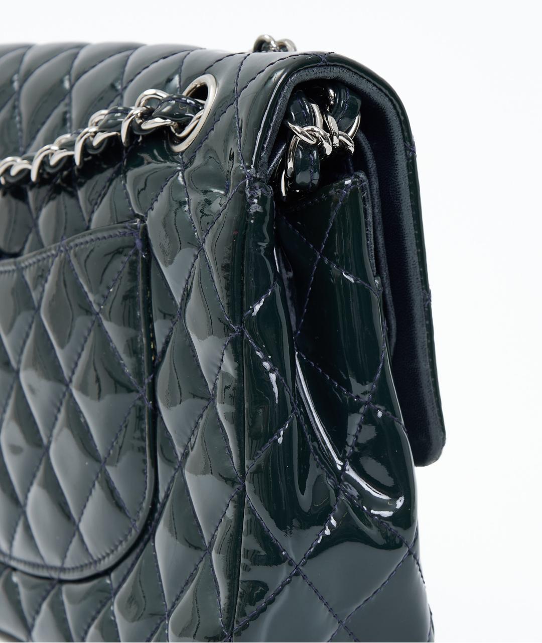 CHANEL Зеленая сумка через плечо из лакированной кожи, фото 7