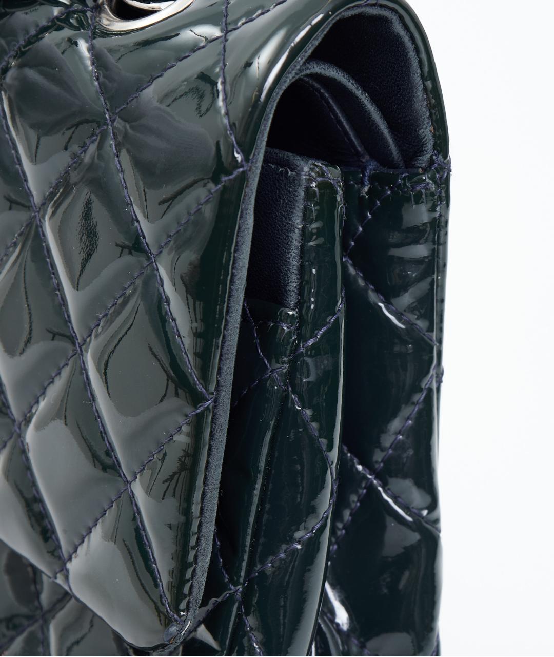 CHANEL Зеленая сумка через плечо из лакированной кожи, фото 8