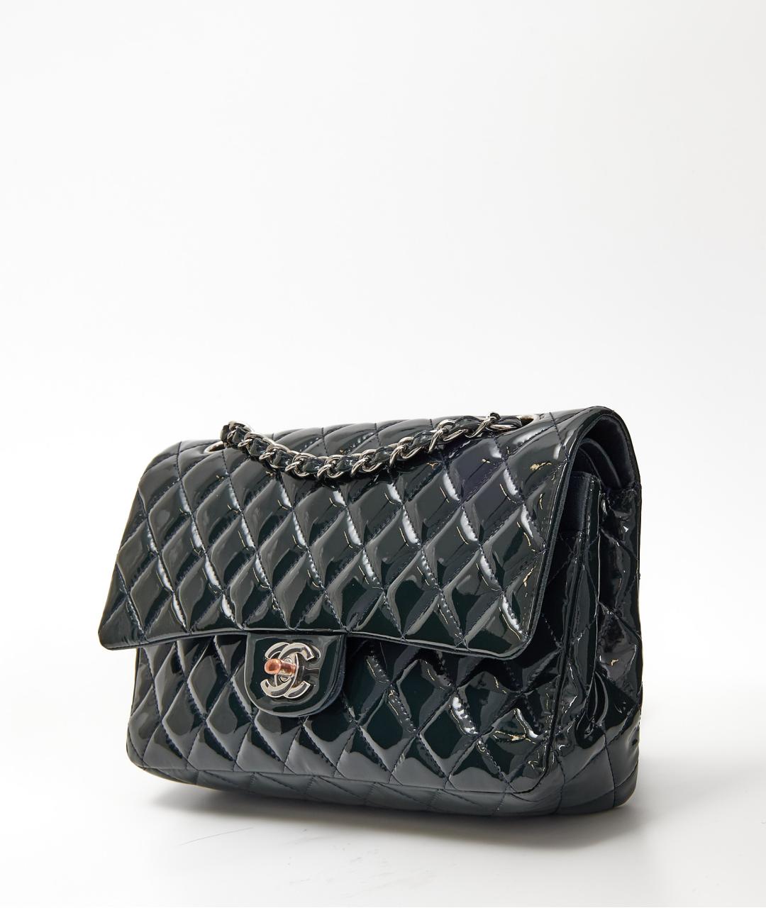 CHANEL Зеленая сумка через плечо из лакированной кожи, фото 2