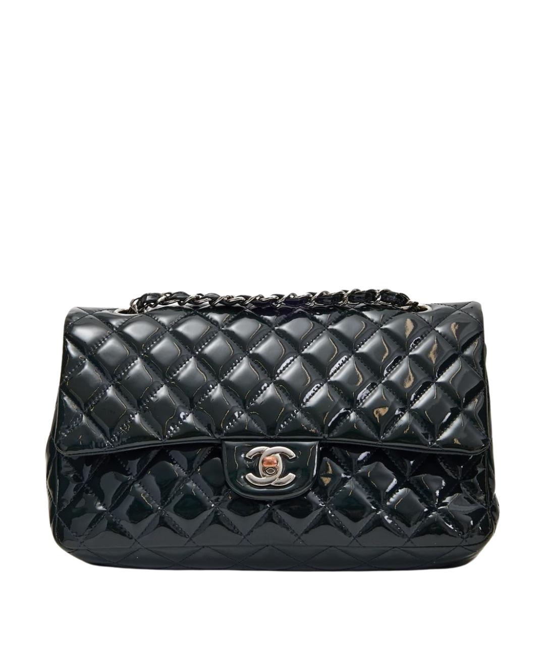 CHANEL Зеленая сумка через плечо из лакированной кожи, фото 1