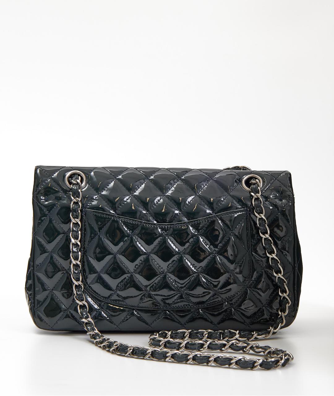 CHANEL Зеленая сумка через плечо из лакированной кожи, фото 3