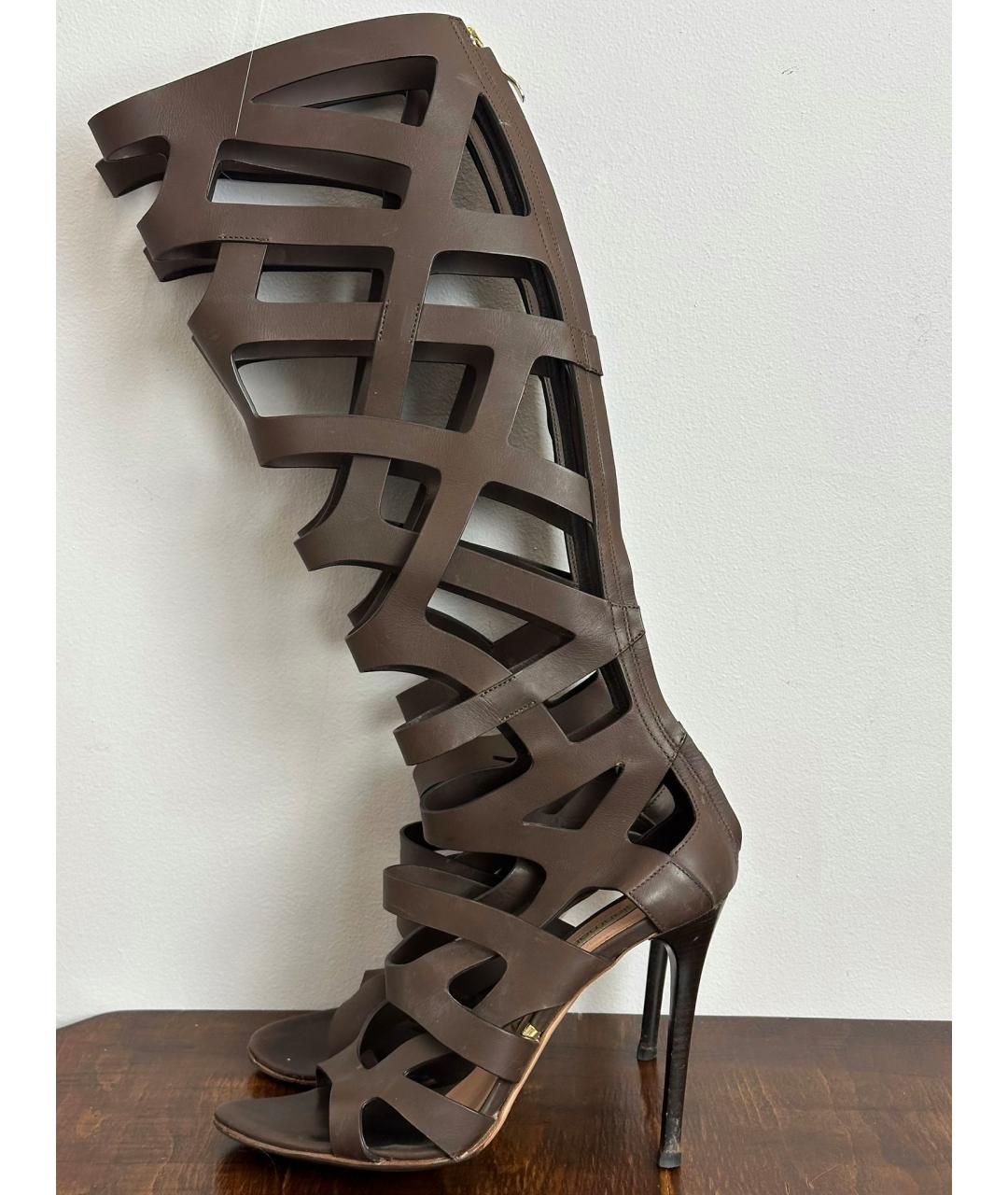 GIAN MARCO LORENZI Коричневые кожаные сапоги, фото 6