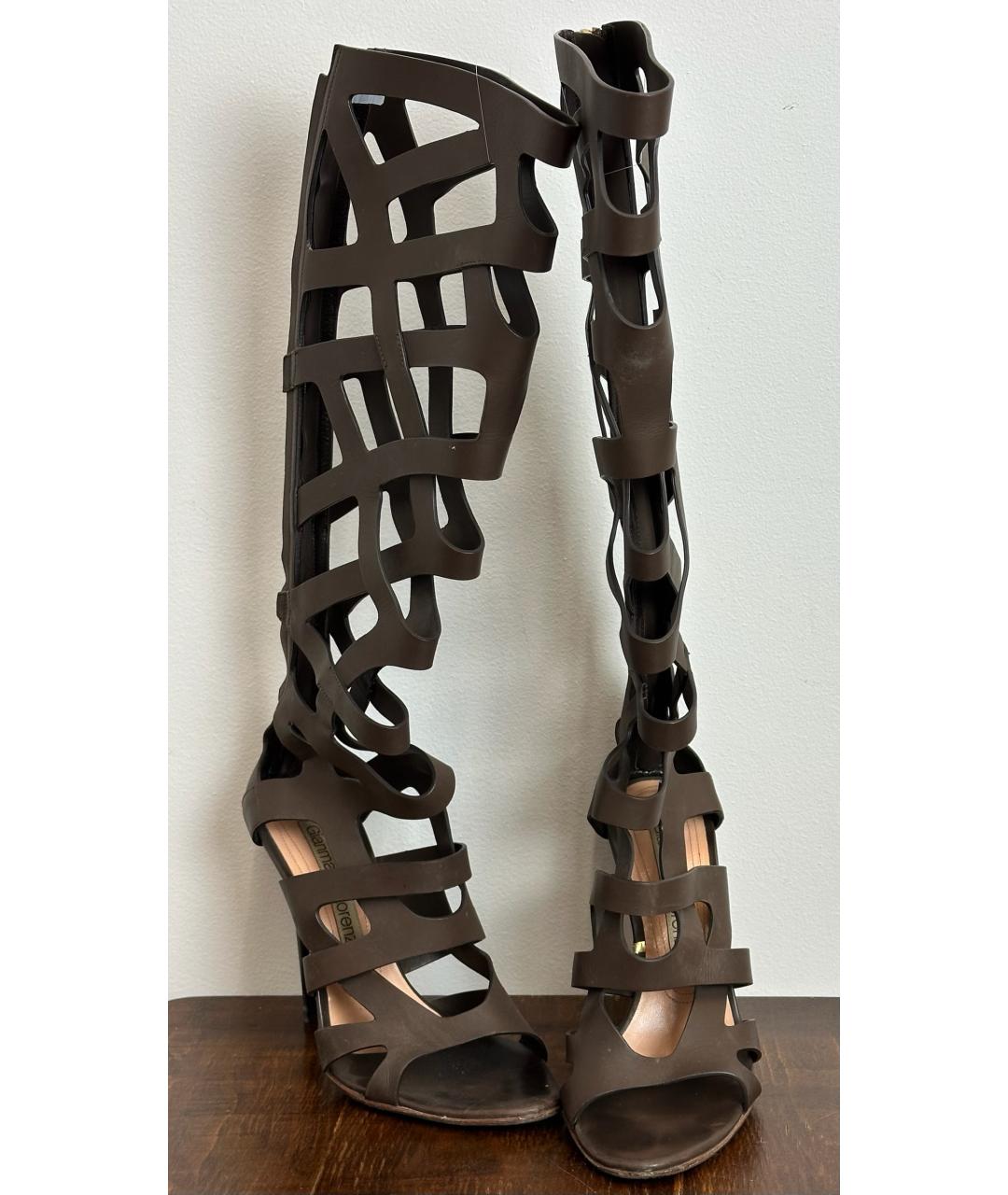 GIAN MARCO LORENZI Коричневые кожаные сапоги, фото 3