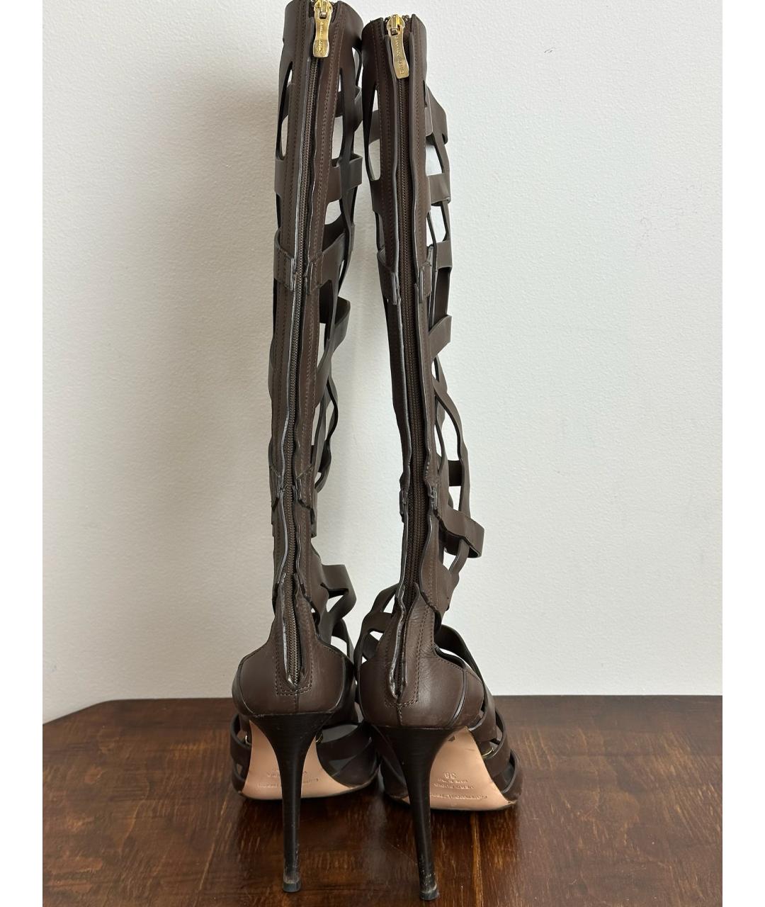 GIAN MARCO LORENZI Коричневые кожаные сапоги, фото 4