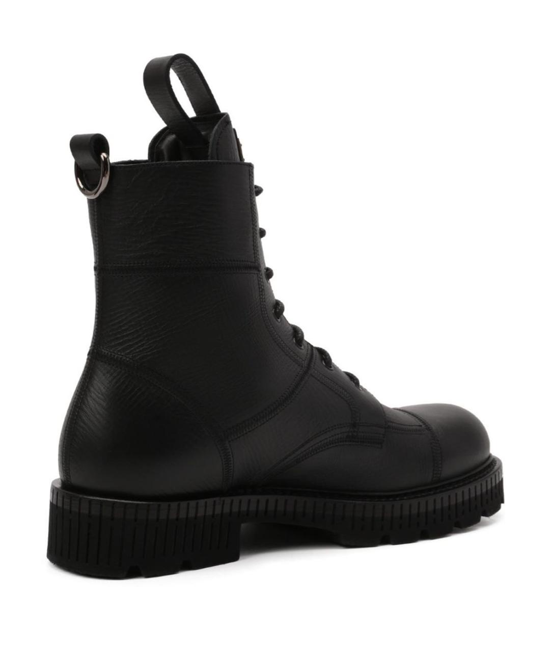 DOLCE&GABBANA Черные кожаные ботинки, фото 3