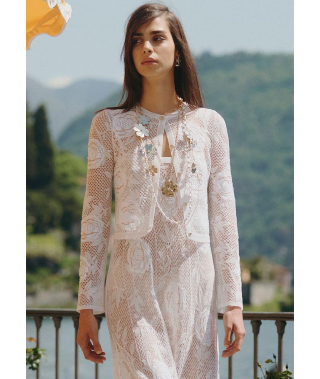 CHANEL Белый хлопковый кардиган, фото 3