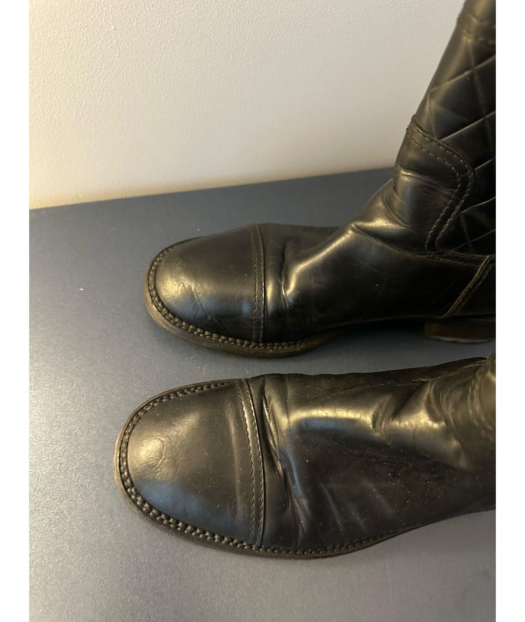 CHANEL Черные кожаные полусапоги, фото 3