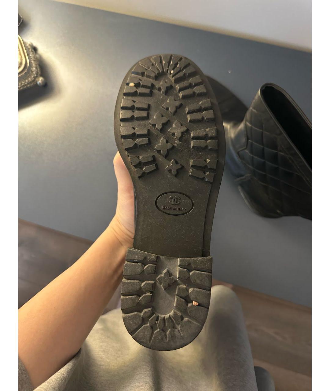 CHANEL Черные кожаные полусапоги, фото 6