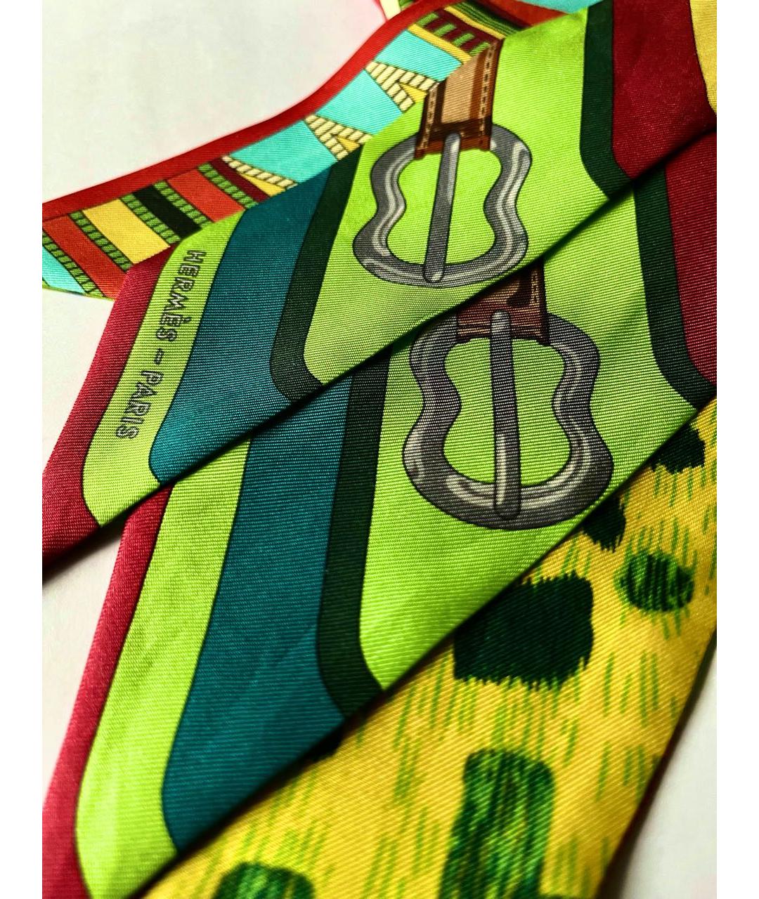 HERMES Мульти шелковый платок, фото 7