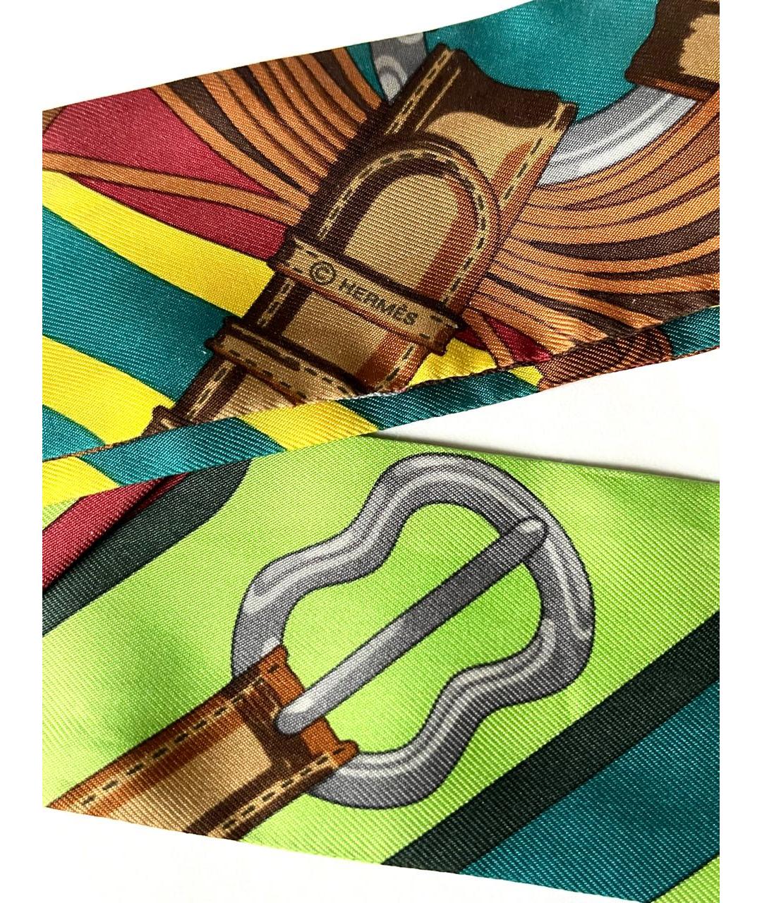 HERMES Мульти шелковый платок, фото 3