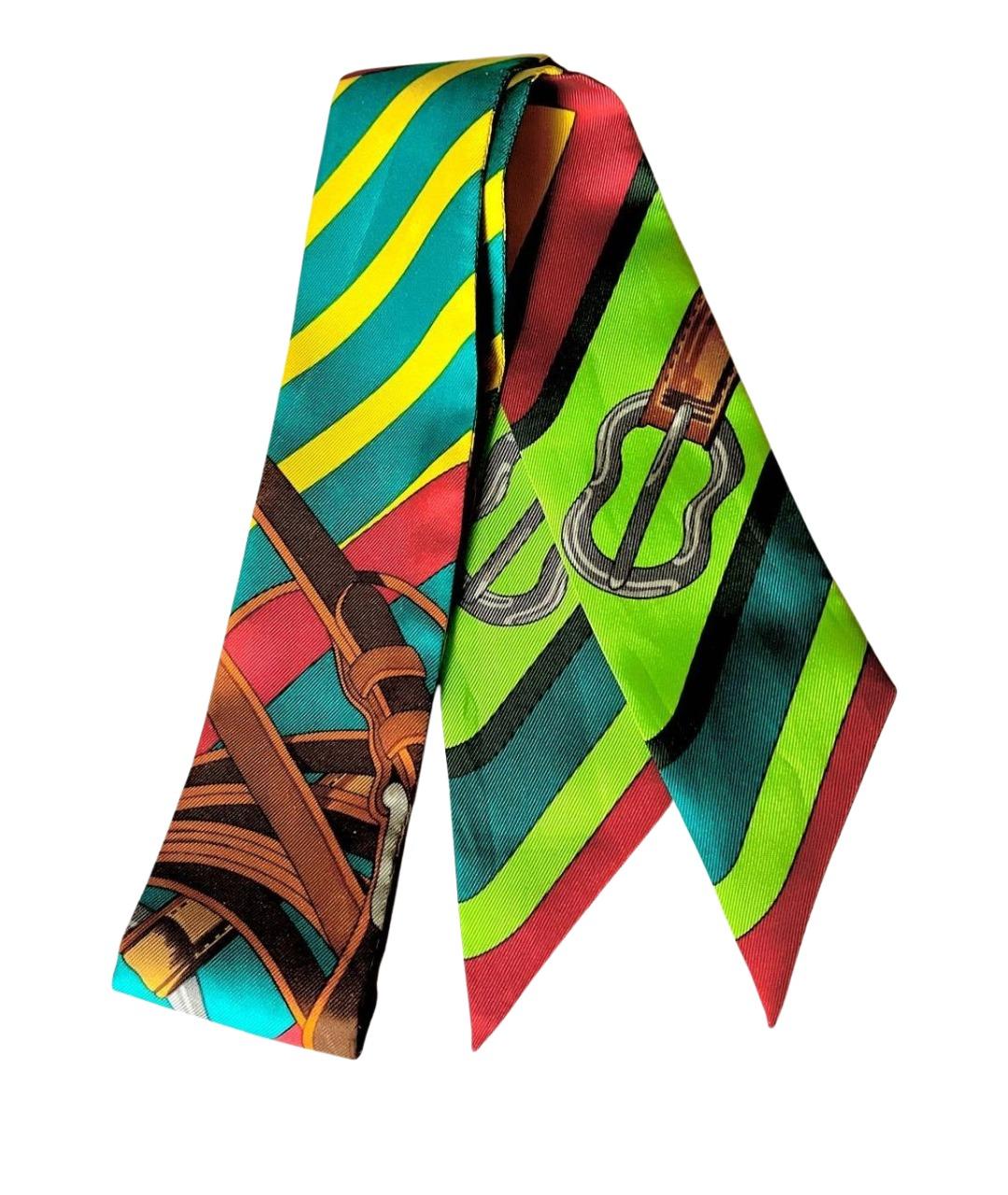 HERMES Мульти шелковый платок, фото 1