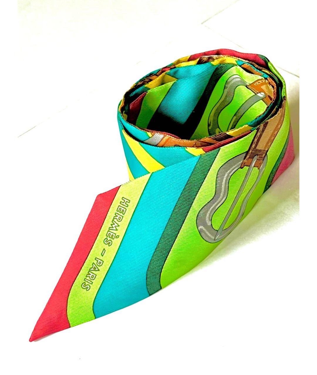 HERMES Мульти шелковый платок, фото 2