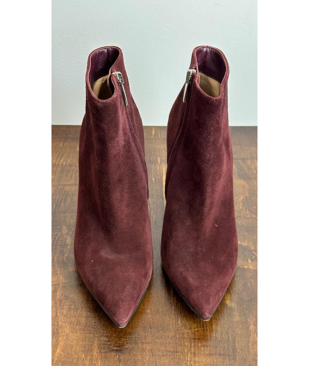 GIANVITO ROSSI Бордовые замшевые ботильоны, фото 2