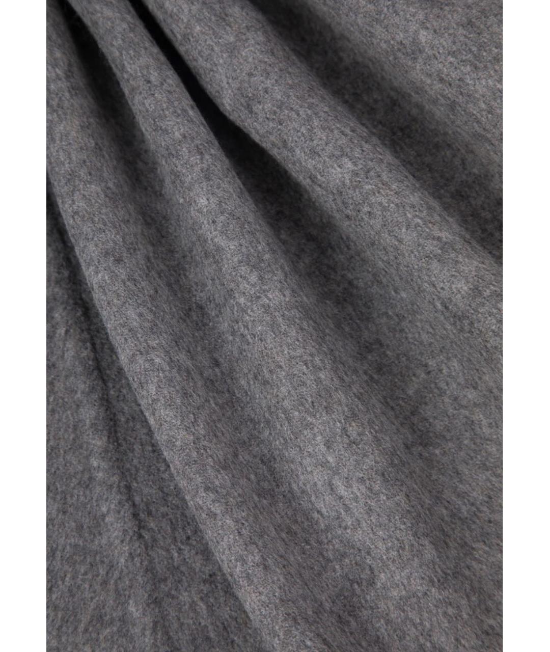BRUNELLO CUCINELLI Серая шерстяная юбка миди, фото 6