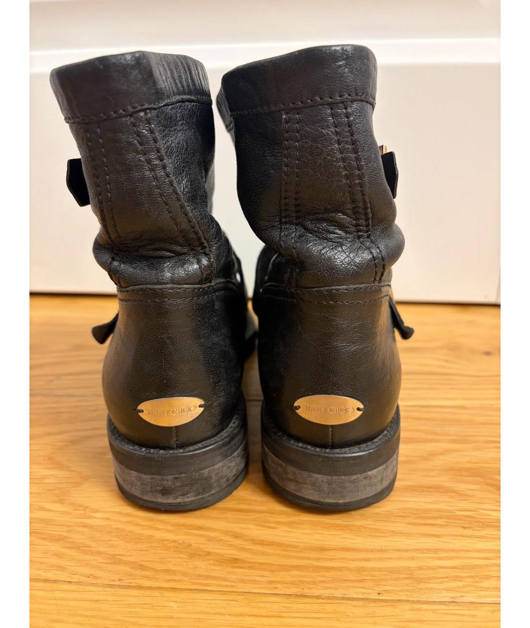 JIMMY CHOO Черные кожаные ботинки, фото 4