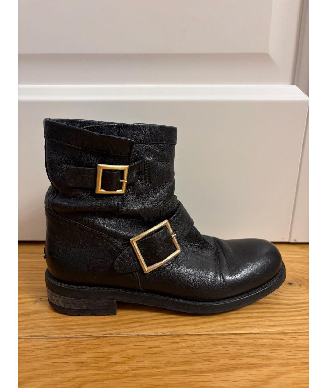 JIMMY CHOO Черные кожаные ботинки, фото 5